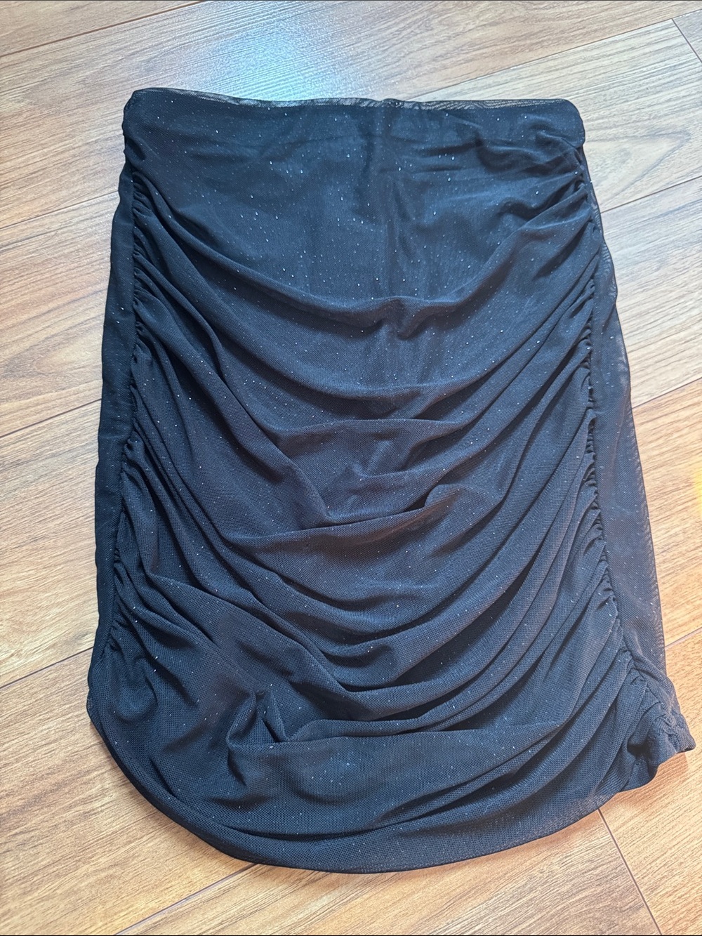 Urban Heritage Black Sparkle Ruched Mini Skirt